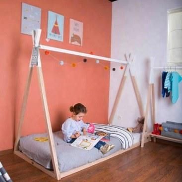 Hot Sale Wooden Home Kids Bedroom Furniture Children Toddler Teepee Bed