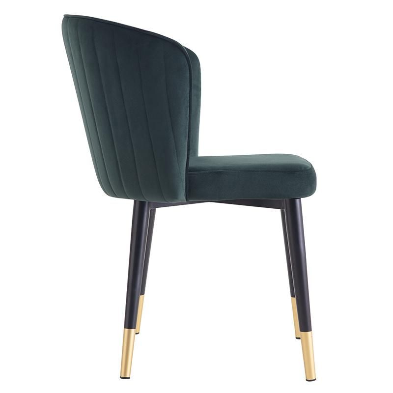 Classic Design Dining Room Chair European Cheap Luxury Nordic Metal Leg Fabric Velvet Restaurant Dining Room Chairs Modern