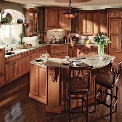 American Style Luxury Cherry Solid Wood Kitchen Cabinets China