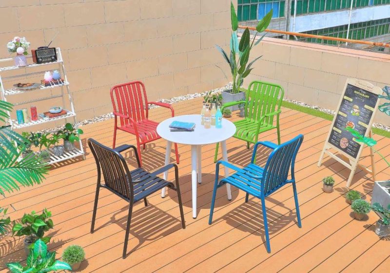 Colorful Set Tables and Chairs Metal Outdoor Table Furniture Patio Table with Chair Furniture