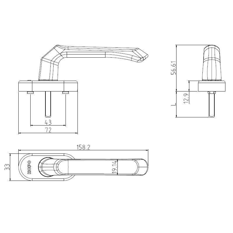 High Quality Aluminum Alloy Bronze Handle From Hopo, pH809 Type