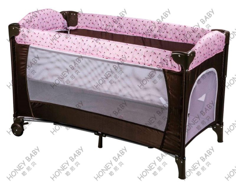 Baby Palypen with One Side Can Be Down and Close to Adult′ S Bed/Hot Sale Baby Cribs