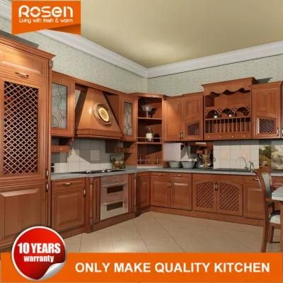 Classic Antique Design Multi-Functional Cherry Solid Wood Kitchen Cabinet