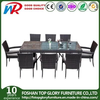 Garden Patio Furniture Outdoor Rattan Furniture Hotel Restaurant Wicker Dining Chair with Table Outdoor Furniture Set