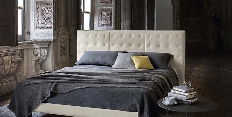 Jean-Marie Massaud Jackie Bed Genuine Leather Bed King Size