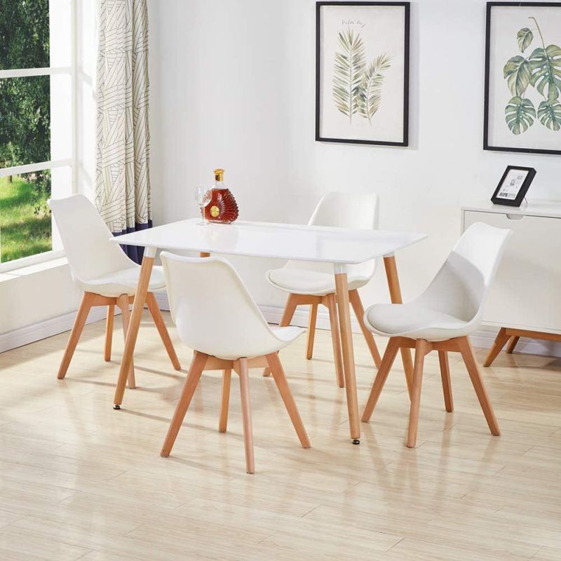 Modern Design European Style MDF Top Hot Sale Cheap Dining Room MDF Dining Table with Iron Legs