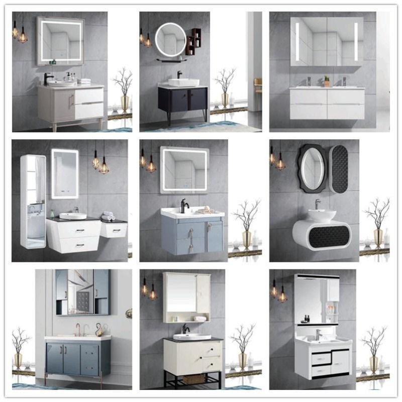 European Style Luxury Home Furniture Wooden Wall Mounted Bathroom Cabinet Modern Vanities