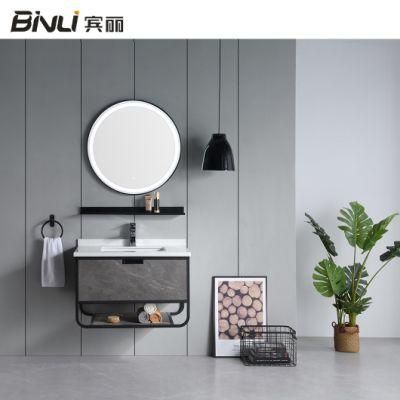 Hot Sale New European Style MDF Bathroom Vanity with Round Mirror