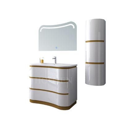 Luxury Delicate Popular Floor Standing European Style Bathroom Wash Basin Vanities