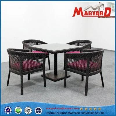 PE Rattan Wicker Table Chairs Aluminum Frame Outdoor Dining Furniture