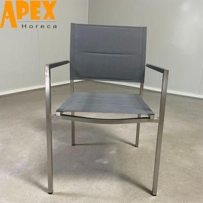 European Style Outdoor Furniture Aluminum Frame 304 Stainless Steel Chair