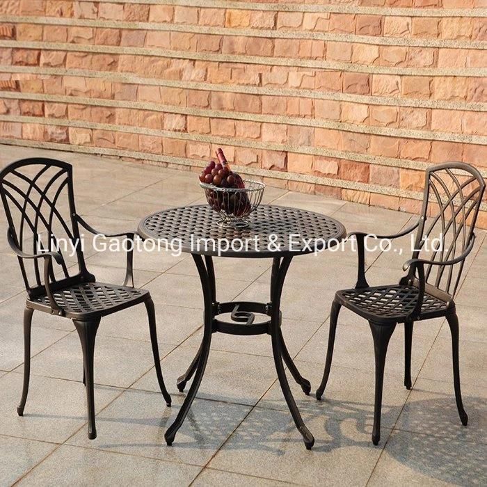 Dining Set Outdoor Garden Coffee Shop Furniture Luxury Cast Aluminum Table and Chairs
