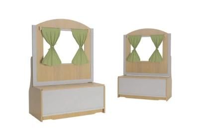 Fashionable Multifunctional Kindergarten Furniture Wooden Kids Roleplay Theatre Cabinet