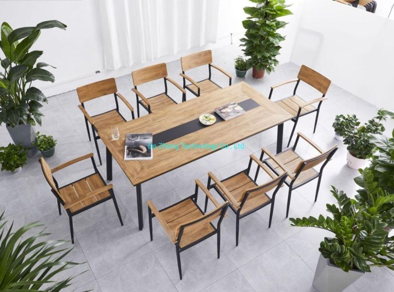 Modern European Glass Dining Table Extendable Modern Garden Furniture Factory Direct Sales Extendable Table