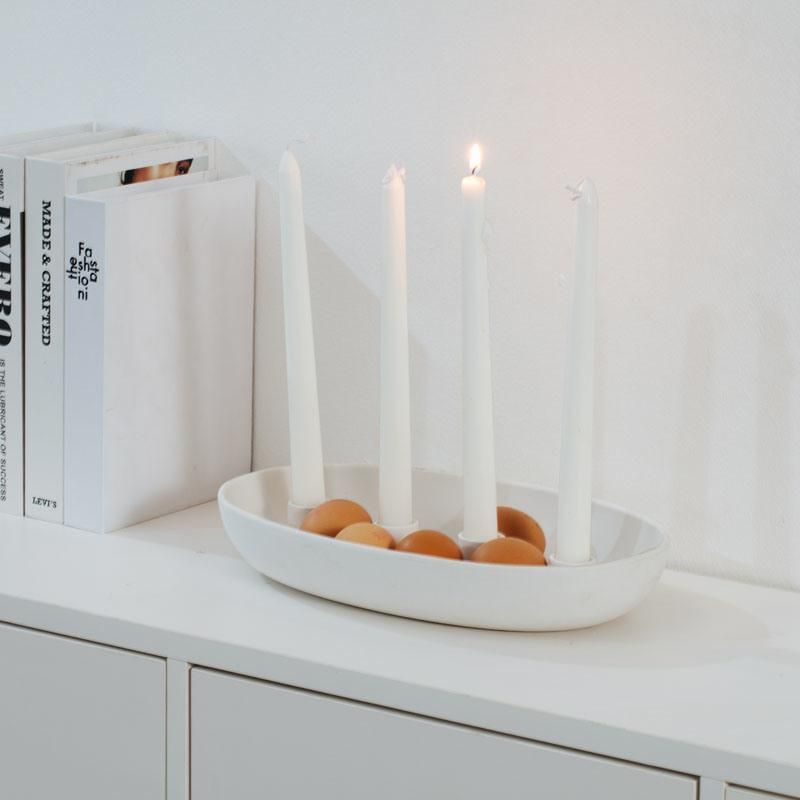 Christmas Nordic White Votive Dinner Ceramic Candle Stick Holder Weddings