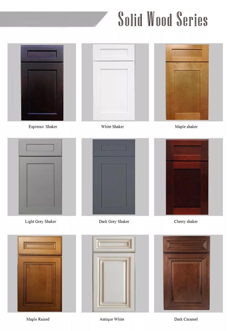 Modular Cheap Luxury Modern Cupboard Wooden European Style Furniture PVC Door Panel Solid Wood Kitchen Cabinet Set Made in China