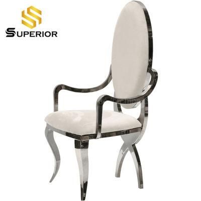 Wholesale American Style Silver Metal Frame Leather Dining Chair