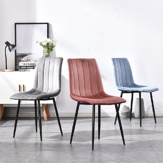 European Popular Modern Dining Room Furniture Restaurant Chairs Velvet Fabric Upholstered Dining Chair