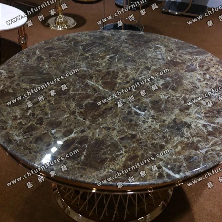 Modern Dining Room Furniture Marble Top Stainless Steel Dining Table Yc-St31