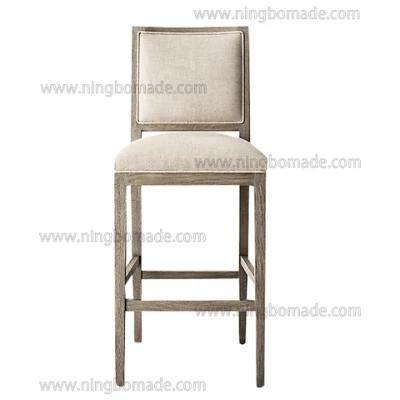 Antique French Eco-Friendly Trend Furniture Brushed Grey American Ash Bar Chair