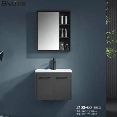 European Style Hot Sale Modern Ceramic Material Wash Basin Vanity Stainless Steel Waterproof Bathroom Cabinet with Mirror