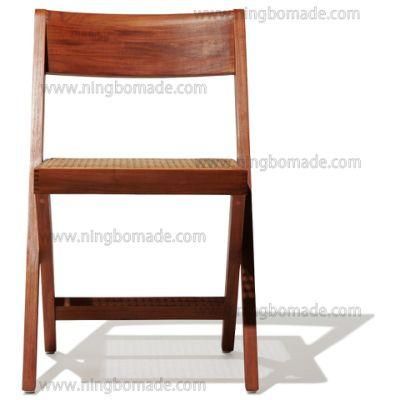 Classic Silhouette Drafting Compass Furniture Natural Ash and Rattan Dining Chair