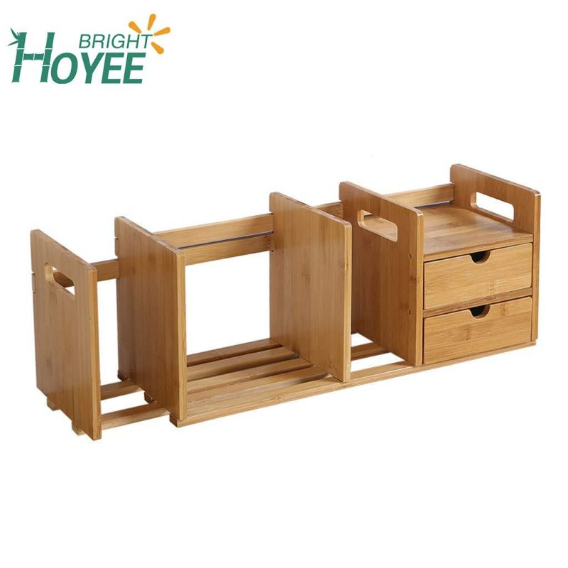Desktop Tabletop Organic Wooden Filing Organization Bookshelf
