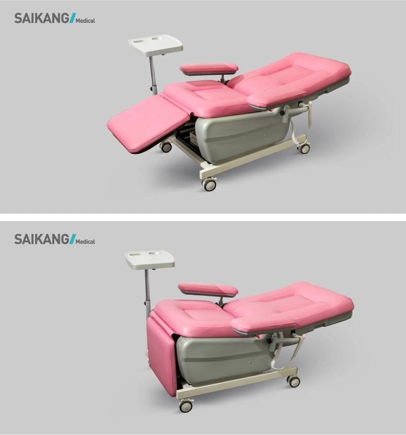 Ske-100A Saikang Factory Sale EEG Chair ECG Chair Movable Foldable Patient Medical Electric Reclining Dialysis Chair Price
