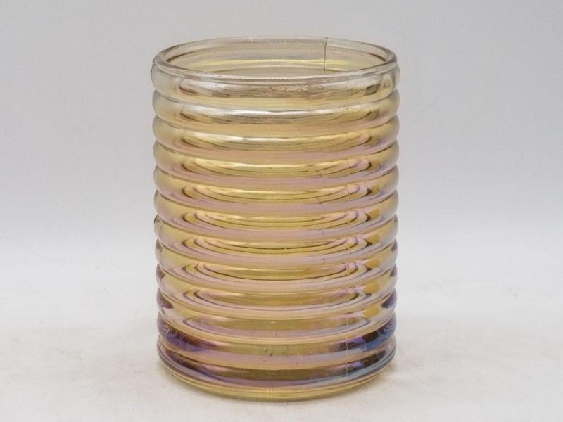 Glass Candle Holder with Irisated Color and Various Size for Decoration