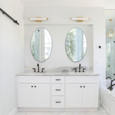 Oval Frameless Wall Mirror, Irregular Vanity Mirror with Beveled Edge for Bathroom, Entryways, Living Rooms