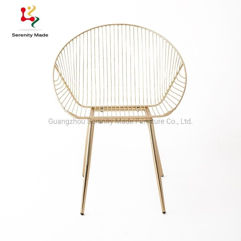 Industrial Event Party Hire Metal Frame Round Back Dining Chair