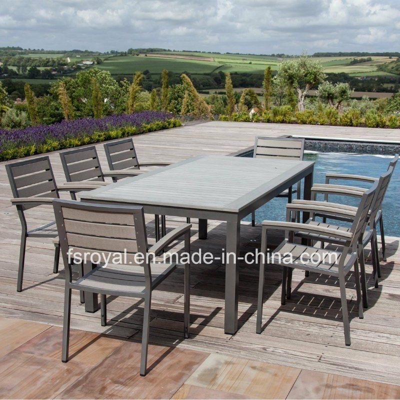 Home Hotel Restaurant Patio Garden Furniture Dining Table Set Aluminum Rattan Plastic Wood Polywood Outdoor Chair