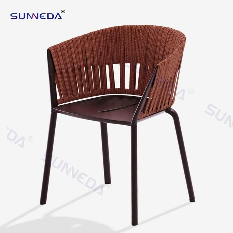 New Design Outdoor Rope Woven Furniture Garden Weather-Proof Dining Chair