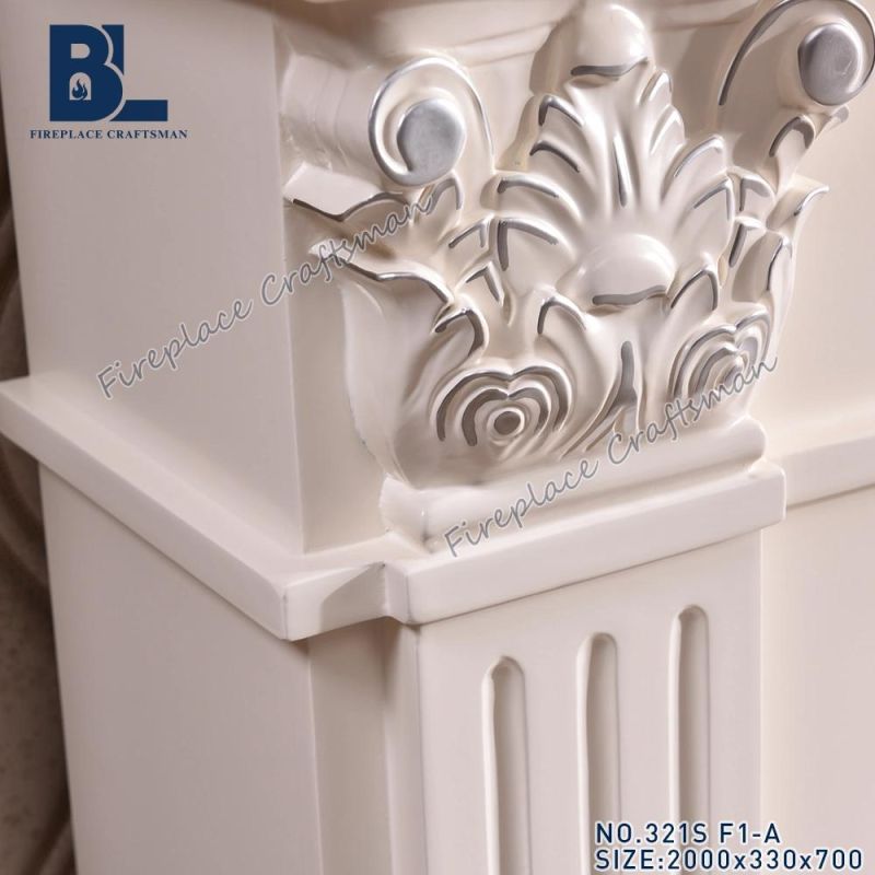 White Sculpture European Heating Electric Fireplace Hotel Furniture (321S)
