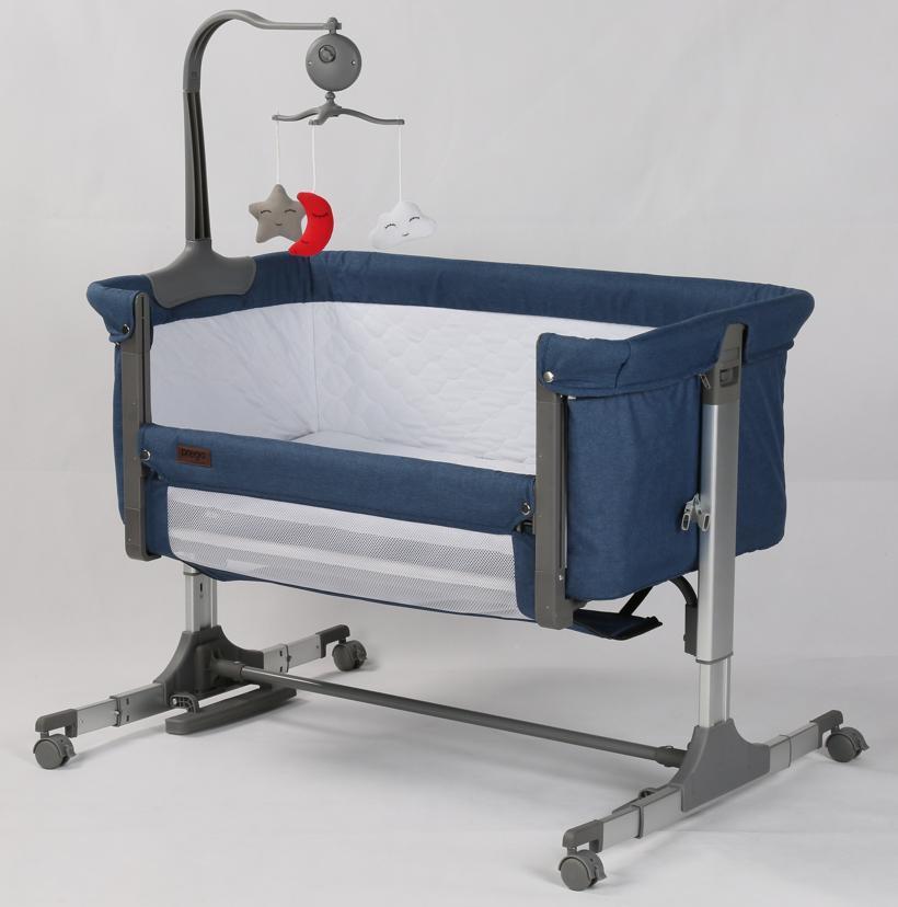 Removable Crib Height Adjustment Bed Cot with Wheels
