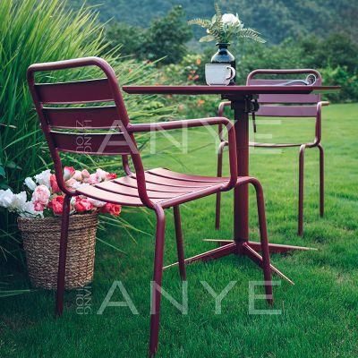 Durable Metal Outdoor Leisure Furniture Courtyard Garden Patio Relax Dining Chair Stackable Chair