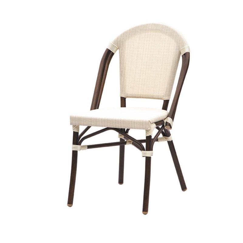 Paris French Furniture Outdoor Stackable Bistro PE Rattan Dining Chair