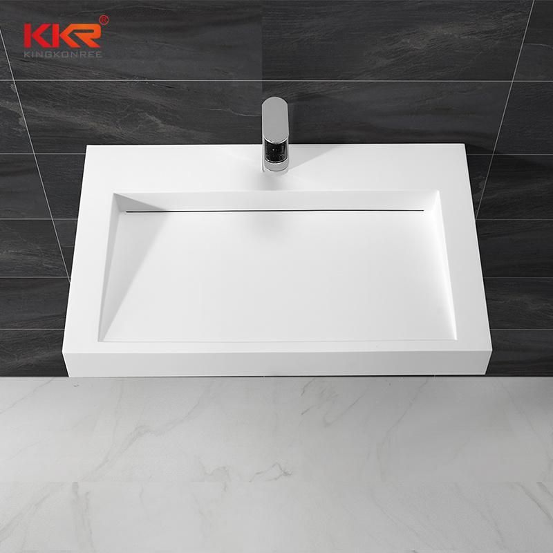 Acrylic Solid Surface Wall Hung Slope LG Corian Wash Basins