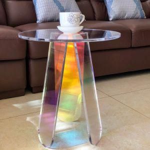 Factory Customizable Rainbow Acrylic Coffee Coffee Table Small Side Table