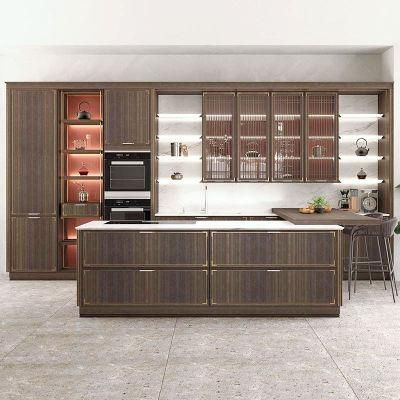 European Modern Top Design Big Island Shaker Style Solid Wood Kitchen Cabinet
