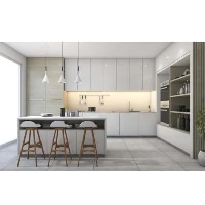 Modern MDF Wooden Kitchen Cabinet High Glossy Lacquer Custom Made Modular Kitchen Cabinets
