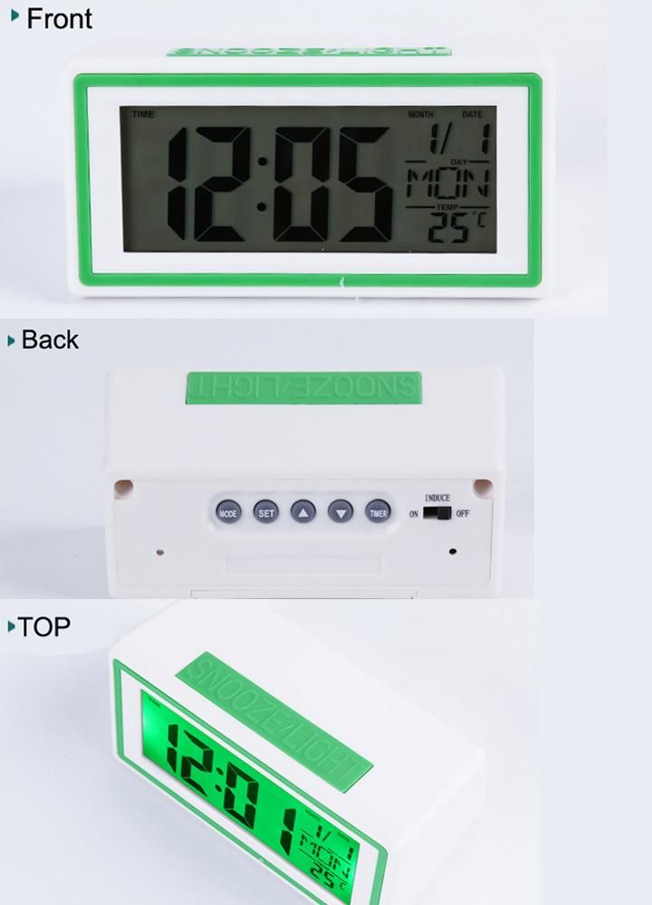 Desk Alarm Clock with Voice Activated Backlight and Calendar for Gift