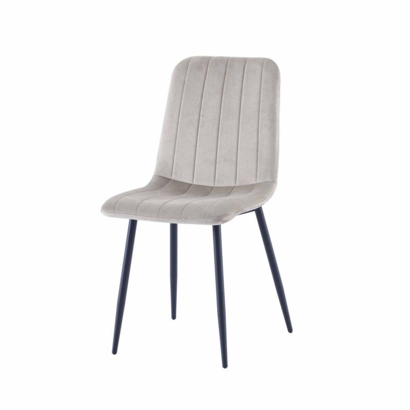 European Minimalist Dining Room Nordic Design Velvet Fabric Cover Metal Legs Dining Chair