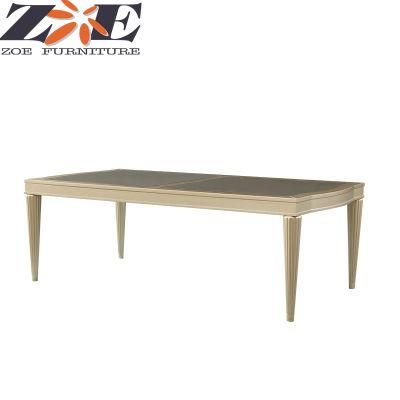 Modern MDF and Solid Wood High Gloss Golden Dining Tables