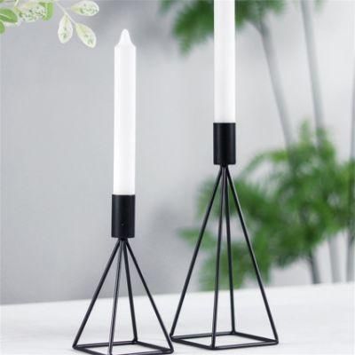 Nordic Simple Candlestick Candlelight Dinner Props Valentine&prime; S Day Romantic Long Pole Wax Iron Home Candlestick Decoration