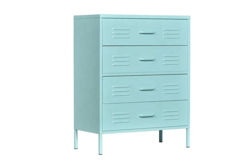 Cheap European Style Home Furniture Steel 4 Drawer Cabinet for Bedroom