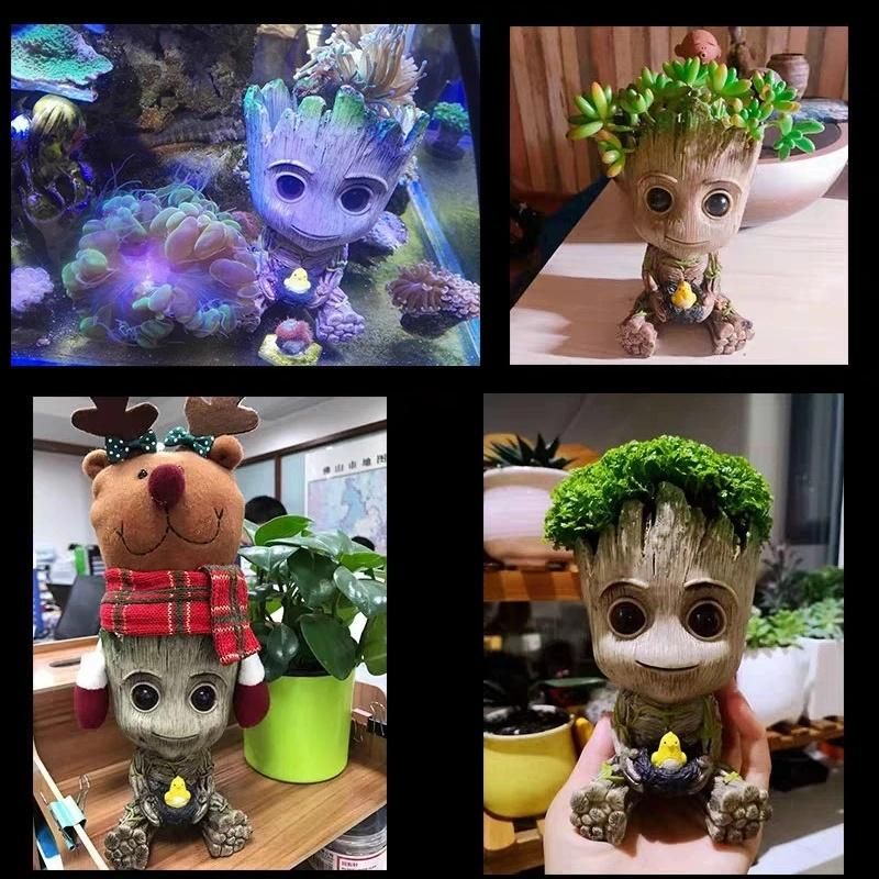 Cute Cartoon Character Creative Flower Pot Baby Groot Living Room Storage Box Home Decorations Kids Pen Holder Flowerpot