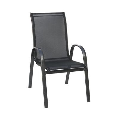 Outdoor Cheap Metal Steel Sling Textile Arm Terrace Bistro Patio Garden Chair