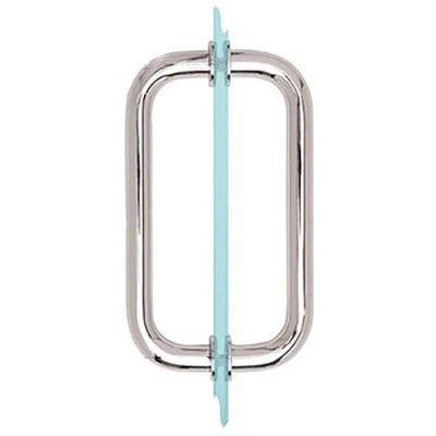 8&quot; Back to Back Tubular Shower Door Pull for Frameless Shower Doors Polished Chrome with Trim Washers