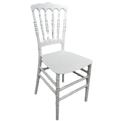Crown Napoleon European Vintage Chair Silla De Comedor De Resina PP White Plastic Resin Classic Wedding Dining Chair